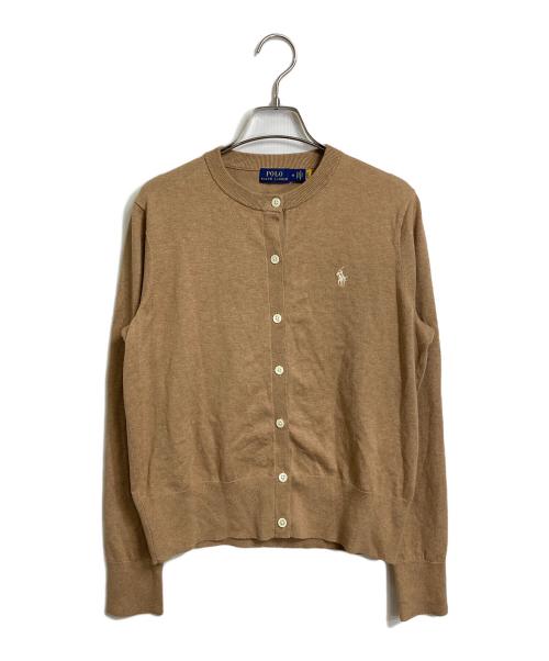 POLO RALPH LAUREN（ポロ・ラルフローレン）POLO RALPH LAUREN (ポロ・ラルフローレン) ポニー刺繍クルーネックカーディガン ベージュ サイズ:Mの古着・服飾アイテム