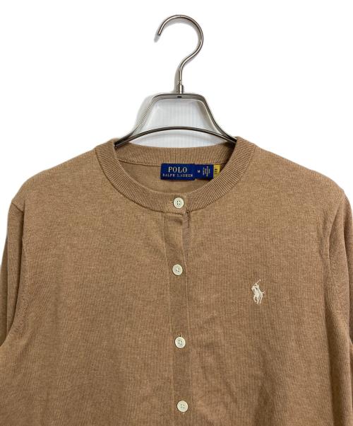 POLO RALPH LAUREN（ポロ・ラルフローレン）POLO RALPH LAUREN (ポロ・ラルフローレン) ポニー刺繍クルーネックカーディガン ベージュ サイズ:Mの古着・服飾アイテム