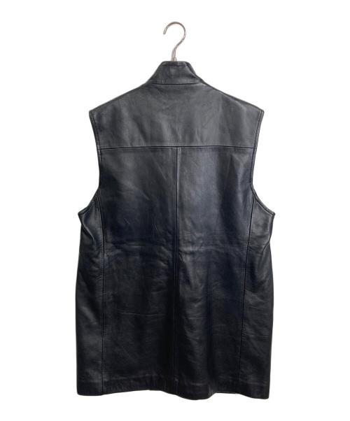 KOSHINO HIROKO（コシノヒロコ）KOSHINO HIROKO (コシノヒロコ) レザージレコート　日本製 ブラック サイズ:実寸参照の古着・服飾アイテム