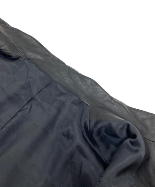 KOSHINO HIROKO（コシノヒロコ）KOSHINO HIROKO (コシノヒロコ) レザージレコート　日本製 ブラック サイズ:実寸参照の古着・服飾アイテム