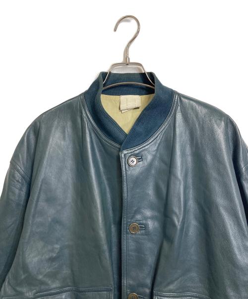 RUFFO（ルッフォ）RUFFO (ルッフォ) 【古着】80’S～90’レザーブルゾン　レザジャケット８０年代〜９０年代 ネイビー サイズ:50/XLの古着・服飾アイテム