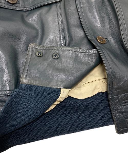 RUFFO（ルッフォ）RUFFO (ルッフォ) 【古着】80’S～90’レザーブルゾン　レザジャケット８０年代〜９０年代 ネイビー サイズ:50/XLの古着・服飾アイテム