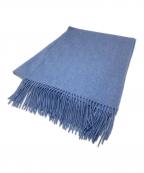 Kate Spadeケイトスペード）の古着「ロゴ刺繍カシミヤマフラー」｜スカイブルー