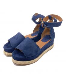 Chloe（クロエ）の古着「エスパドリーユ　アンクルベルトサンダル」｜ネイビー