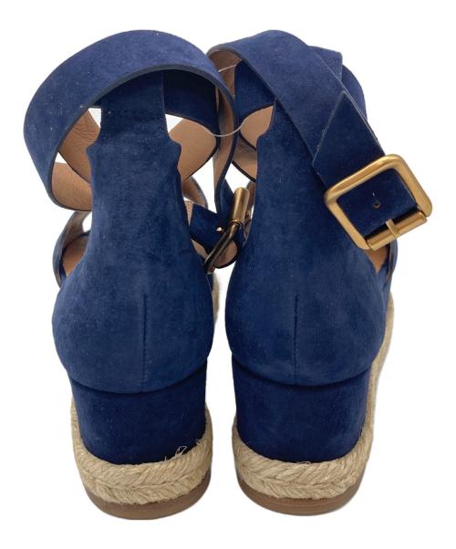 Chloe（クロエ）Chloe (クロエ) エスパドリーユ　アンクルベルトサンダル ネイビー サイズ:7の古着・服飾アイテム