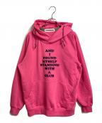 decembermayディセンバーメイ）の古着「Colors embroidery Unisex Hoody パーカー　フーディー」｜ピンク