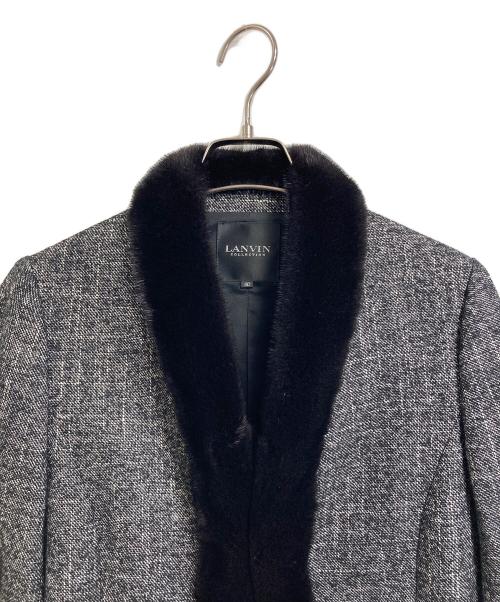 LANVIN COLLECTION（ランバンコレクション）LANVIN COLLECTION (ランバンコレクション) ミンクーファー切替ジャケット ブラック サイズ:40の古着・服飾アイテム