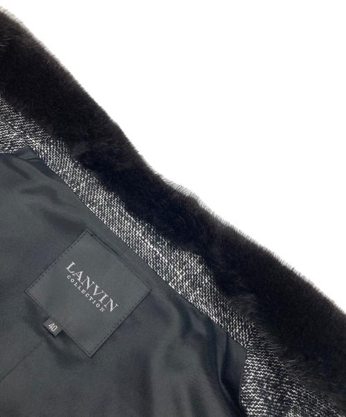 LANVIN COLLECTION（ランバンコレクション）LANVIN COLLECTION (ランバンコレクション) ミンクーファー切替ジャケット ブラック サイズ:40の古着・服飾アイテム
