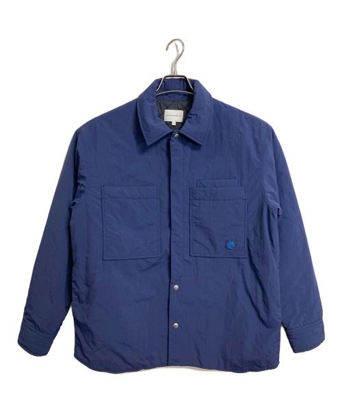 maison kitsune（メゾンキツネ）MAISON KITSUNE (メゾンキツネ) クリスピーナイロンパデッドシャツ　長袖シャツ　中綿シャツ　アウター ネイビー サイズ:Sの古着・服飾アイテム