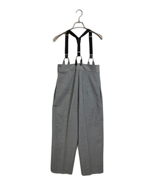 H BEAUTY&YOUTH（エイチ ビューティー&ユース）H BEAUTY&YOUTH (エイチ ビューティー&ユース) トロピカルハイウエストサスペンダーパンツ　サスペンダー　日本製 グレー サイズ:Sの古着・服飾アイテム