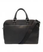 MURAムラ）の古着「大容量12L ダブルジッパー シュリンクレザー ビジネス ブリーフケース　ショルダーバッグ　通勤バッグ」｜ブラック