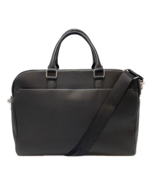 MURA（ムラ）MURA (ムラ) 大容量12L ダブルジッパー シュリンクレザー ビジネス ブリーフケース　ショルダーバッグ　通勤バッグ ブラック サイズ:実寸参照の古着・服飾アイテム