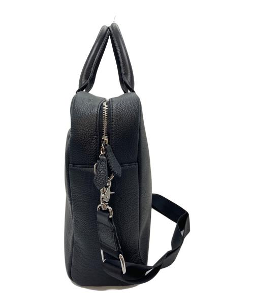 MURA（ムラ）MURA (ムラ) 大容量12L ダブルジッパー シュリンクレザー ビジネス ブリーフケース　ショルダーバッグ　通勤バッグ ブラック サイズ:実寸参照の古着・服飾アイテム