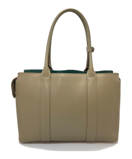 PS Paul Smith（ＰＳポールスミス）PS Paul Smith (ＰＳポールスミス) レザートートバッグ ビジネスバッグ　通勤　通学 オリーブ サイズ:実寸参照の古着・服飾アイテム