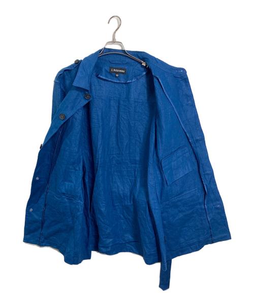 J Peterman（ジョンピーターマン）J Peterman (ジョンピーターマン) 【古着】リネンハンティングジャケット ブルー サイズ:Lの古着・服飾アイテム
