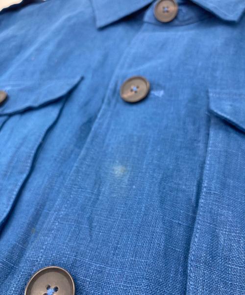 J Peterman（ジョンピーターマン）J Peterman (ジョンピーターマン) 【古着】リネンハンティングジャケット ブルー サイズ:Lの古着・服飾アイテム