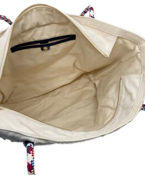 TORY BURCH（トリーバーチ）TORY BURCH (トリーバーチ) キャンバストートバッグ　大容量 ベージュ×ネイビーの古着・服飾アイテム