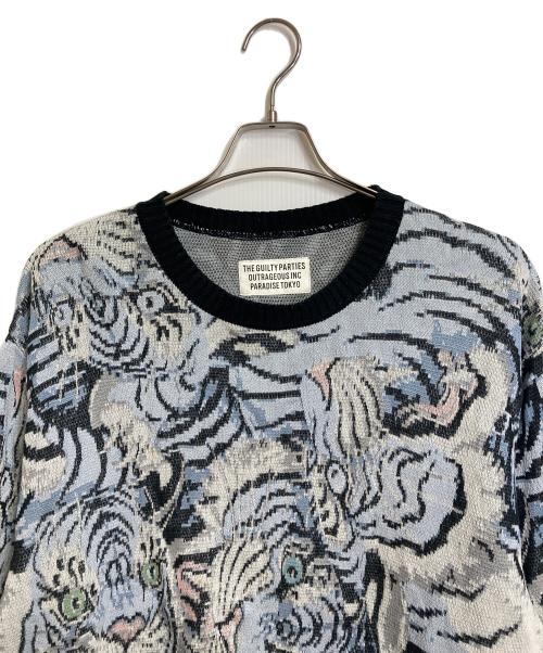 WACKO MARIA（ワコマリア）WACKO MARIA (ワコマリア) TIM LEHI (ティム リーハイ) Jacquard Pullover Knit ジャガードニット スカイブルー サイズ:XLの古着・服飾アイテム