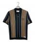 WACKO MARIA（ワコマリア）の古着「STRIPED KNIT JACQUARD POLO SHIRT ストライプニットジャガードポロシャツ　半袖ニット　ストライプ　日本」｜ブラウン×ブラック