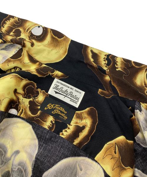 WACKO MARIA（ワコマリア）WACKO MARIA 56 TATTOO STUDIO / HAWAIIAN SHIRT L/S  タトゥースタジオ　ハワイアンシャツ　長袖シャツ　総柄　スカル　日本製　22SS The Guilty Parties サイズ:Lの古着・服飾アイテム