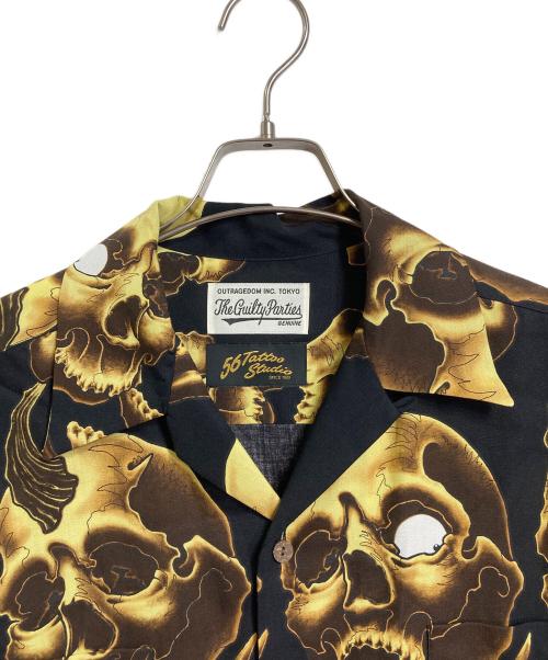 WACKO MARIA（ワコマリア）WACKO MARIA 56 TATTOO STUDIO / HAWAIIAN SHIRT L/S  タトゥースタジオ　ハワイアンシャツ　長袖シャツ　総柄　スカル　日本製　22SS The Guilty Parties サイズ:Lの古着・服飾アイテム