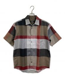 BLACK LABEL CRESTBRIDGE（ブラックレーベル クレストブリッジ）の古着「クレストブリッジチェックカラミシャツ 半袖チェックシャツ」｜レッド×ブラック