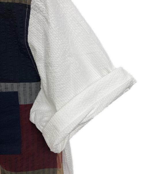 BLACK LABEL CRESTBRIDGE（ブラックレーベル クレストブリッジ）BLACK LABEL CRESTBRIDGE (ブラックレーベル クレストブリッジ) シアサッカー半袖チェックシャツ 半袖シャツ レッド×ホワイト サイズ:L 未使用品の古着・服飾アイテム