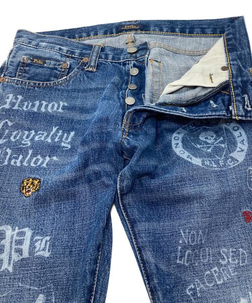 POLO RALPH LAUREN（ポロ・ラルフローレン）POLO RALPH LAUREN (ポロ・ラルフローレン) グラフィックデニムパンツ ブルー サイズ:W29の古着・服飾アイテム