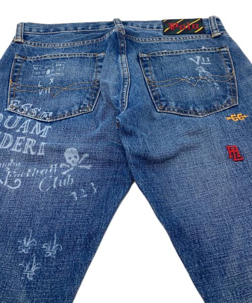 POLO RALPH LAUREN（ポロ・ラルフローレン）POLO RALPH LAUREN (ポロ・ラルフローレン) グラフィックデニムパンツ ブルー サイズ:W29の古着・服飾アイテム