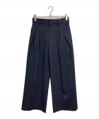 EVERYDAY I LIKE.エヴリデイ アイ ライク）の古着「タックワイドテーパードパンツ　ワイドパンツ　セレモニー　オフィスカジュアル　日本製」｜ネイビー