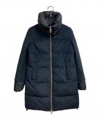 DUNOデュノ）の古着「ダウンコート　ロングコート　アウター　ダブルジップ」｜ブラック