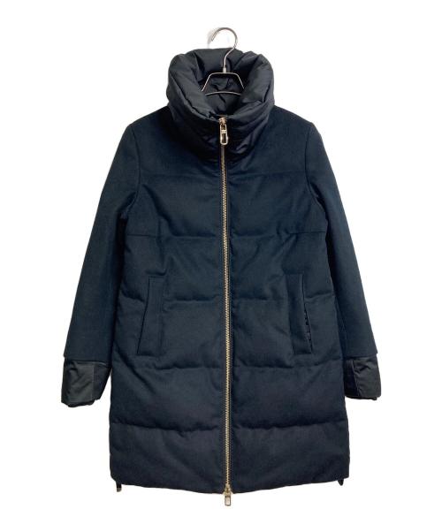 DUNO（デュノ）duno (デュノ) ダウンコート　ロングコート　アウター　ダブルジップ ブラック サイズ:40の古着・服飾アイテム