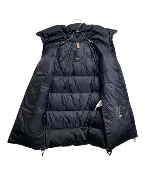 DUNO（デュノ）duno (デュノ) ダウンコート　ロングコート　アウター　ダブルジップ ブラック サイズ:40の古着・服飾アイテム