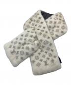 LOUIS VUITTONルイ ヴィトン）の古着「エシャルプ・モノグラミンク　モノグラム　マフラー　イタリア製」｜ホワイト