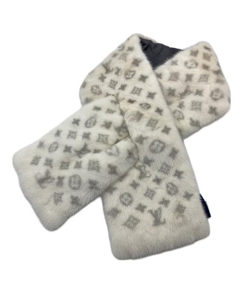LOUIS VUITTON（ルイ ヴィトン）LOUIS VUITTON (ルイ ヴィトン) エシャルプ・モノグラミンク　モノグラム　マフラー　イタリア製 ホワイト サイズ:実寸参照の古着・服飾アイテム