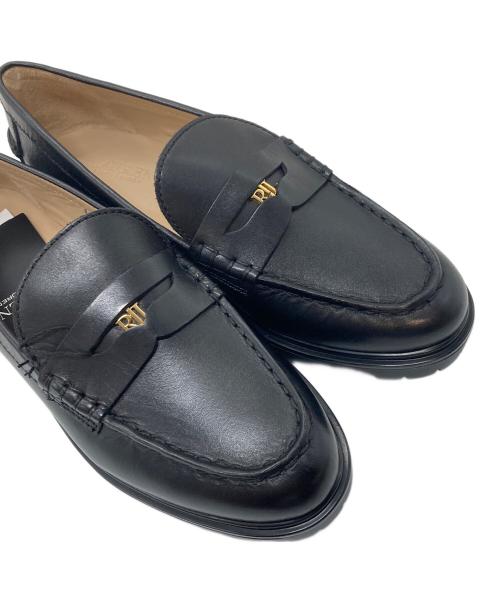 LAUREN RALPH LAUREN（ローレンラルフローレン）LAUREN RALPH LAUREN (ローレンラルフローレン) コインローファー　レザーシューズ ブラック サイズ:7の古着・服飾アイテム