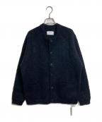 STUDIOUSステュディオス）の古着「MOHAIR DOUBLE KNIT CARDIGAN モヘア混カーディガン」｜ブラック