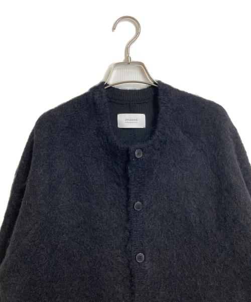 STUDIOUS（ステュディオス）STUDIOUS (ステュディオス) MOHAIR DOUBLE KNIT CARDIGAN モヘア混カーディガン ブラック サイズ:2 未使用品の古着・服飾アイテム