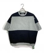 C.Eシーイー）の古着「cavempt OVERDYE STRIPE S/S CREW NECK 半袖カットソー　日本製」｜グレー×ブラック