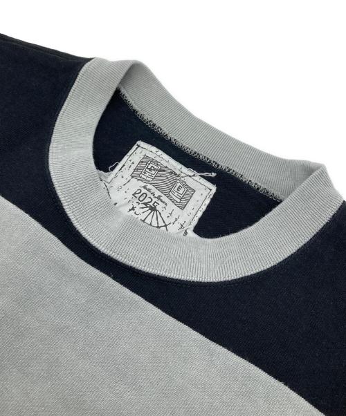 C.E（シーイー）C.E (シーイー) cavempt OVERDYE STRIPE S/S CREW NECK 半袖カットソー　日本製 グレー×ブラック サイズ:L 未使用品の古着・服飾アイテム