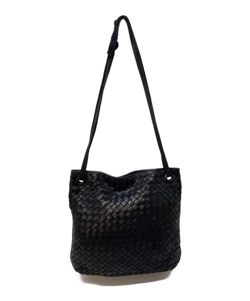 BOTTEGA VENETA（ボッテガベネタ）BOTTEGA VENETA (ボッテガベネタ) イントレチャートショルダーバッグ　レザーバッグ　旧タグ ブラック サイズ:実寸参照の古着・服飾アイテム