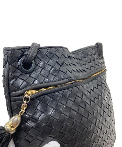 BOTTEGA VENETA（ボッテガベネタ）BOTTEGA VENETA (ボッテガベネタ) イントレチャートショルダーバッグ　レザーバッグ　旧タグ ブラック サイズ:実寸参照の古着・服飾アイテム