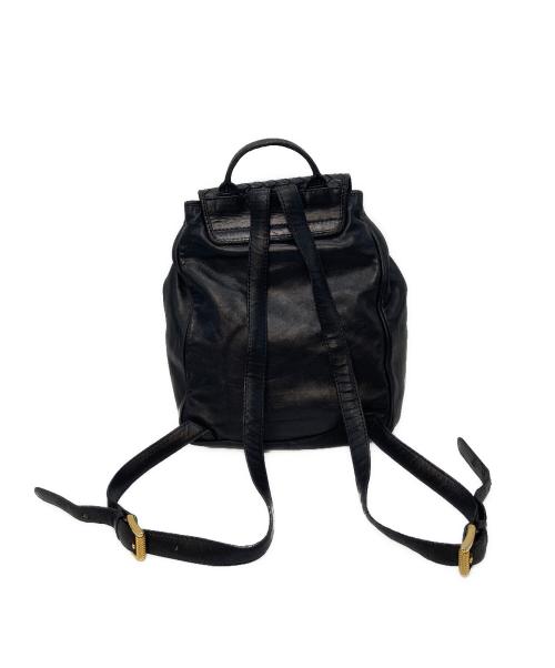 BOTTEGA VENETA（ボッテガベネタ）BOTTEGA VENETA (ボッテガベネタ) イントレチャートレザーミニリュック　旧タグ ブラック サイズ:実寸参照の古着・服飾アイテム