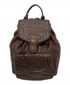 BOTTEGA VENETAボッテガベネタ）の古着「イントレチャートレザーミニリュック　旧タグ」｜ブラウン