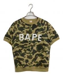 A BATHING APE（ア ベイシング エイプ）の古着「カモ柄ラインストーンTシャツ　半袖スウェット　NIGO期　迷彩　日本製　」｜オリーブ
