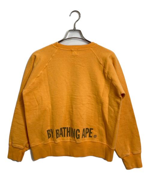 A BATHING APE（ア ベイシング エイプ）A BATHING APE (ア ベイシング エイプ) ラグランスウェット　スウェット　NIGO期　日本製 オレンジ サイズ:Sの古着・服飾アイテム