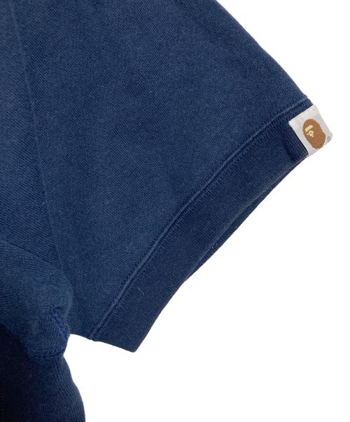 A BATHING APE（ア ベイシング エイプ）A BATHING APE (ア ベイシング エイプ) ラインストーン半袖スウェットＴシャツ　半袖スウェット　半袖カットソー　Tシャツ　Tee  日本製　90s  90年代 ネイビー サイズ:Lの古着・服飾アイテム