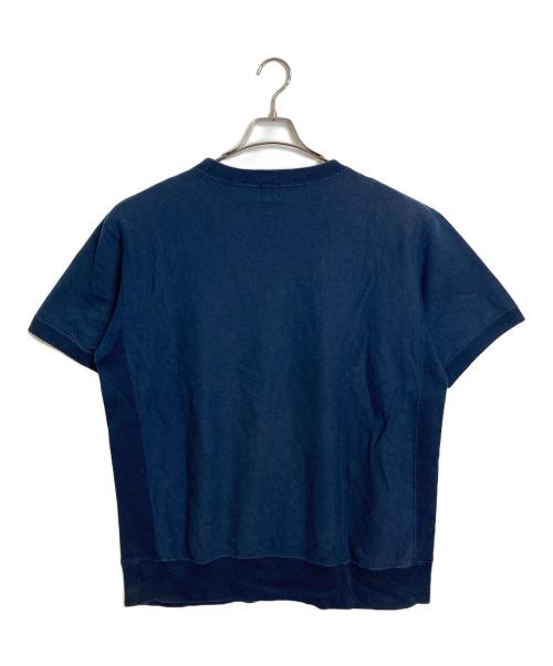 A BATHING APE（ア ベイシング エイプ）A BATHING APE (ア ベイシング エイプ) ラインストーン半袖スウェットＴシャツ　半袖スウェット　半袖カットソー　Tシャツ　Tee  日本製　90s  90年代 ネイビー サイズ:Lの古着・服飾アイテム