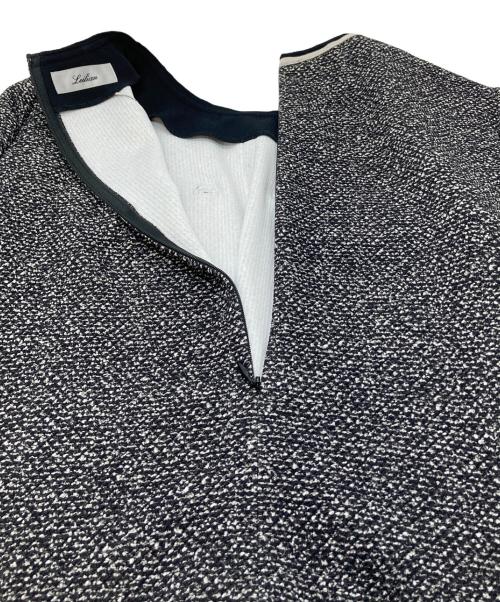 Leilian（レリアン）LEILIAN (レリアン) 洗える配色ラインツイードワンピ－ス　オフィスワンピース ホワイト×ブラック サイズ:9の古着・服飾アイテム