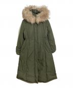 Diagram GRACE CONTINENTALダイアグラム グレースコンチネンタル）の古着「ロングモッズダウンコート　ロングコート　ロングダウンコート　モッズコート　アウター　ダブルジップ」｜カーキ